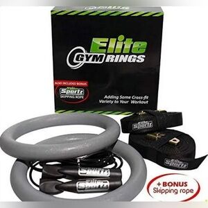 Gymn Rings with Bonus Rope - Elite Sportz